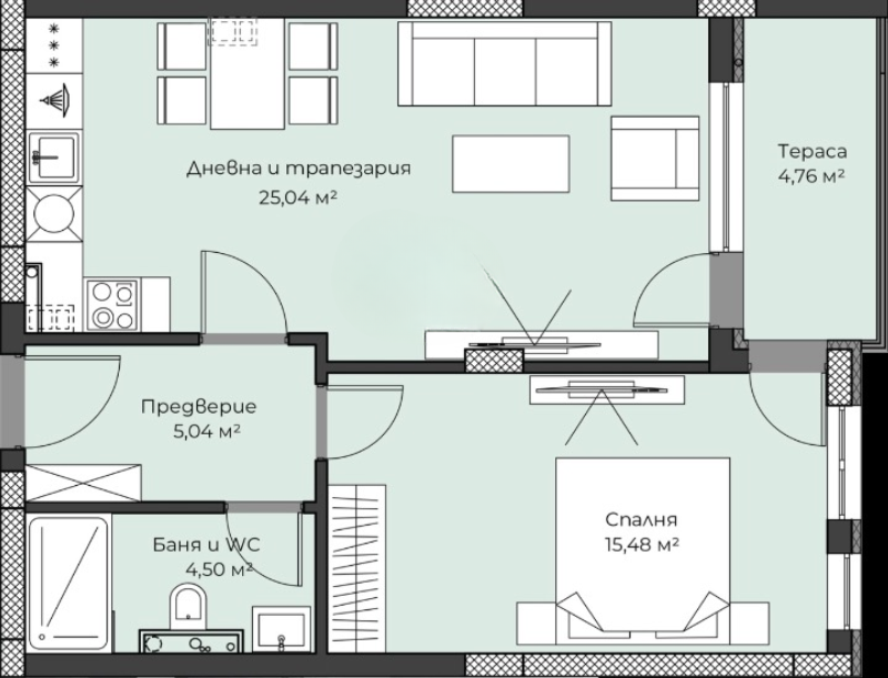 Till salu  1 sovrum Plovdiv , Zapaden , 77.4 kvm | 55878232