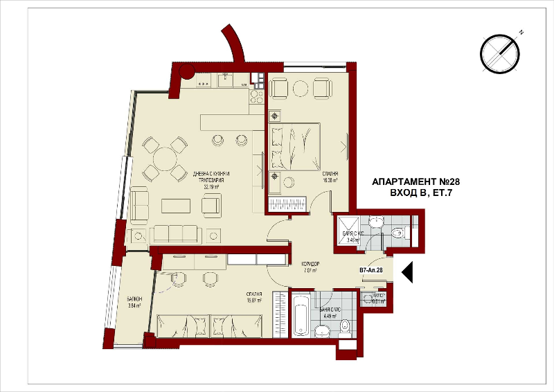 Te koop  2 slaapkamers Sofia , Zona B-5 , 102 m² | 41088752 - afbeelding [3]